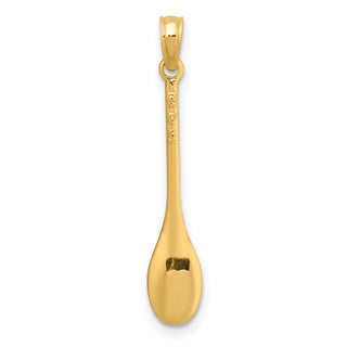 14k Yellow Gold Polished 3-D Spoon Pendant