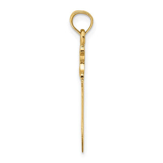 14k Yellow Gold 3-D Polished Butcher Knife Pendant