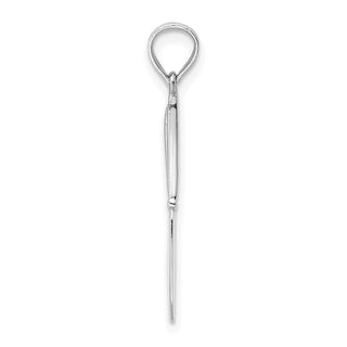 14k White Gold 3-D and Polished Table Knife Pendant