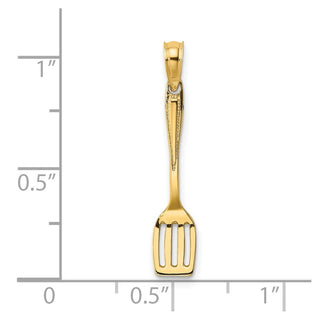 14k Yellow Gold 3-D Polished Spatula Pendant