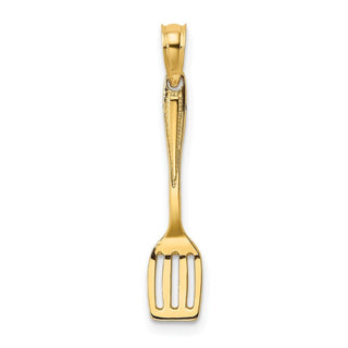 14k Yellow Gold 3-D Polished Spatula Pendant