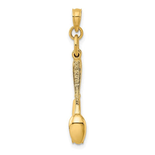 14k Yellow Gold 3-D Moveable Knife, Fork, and Spoon Pendant