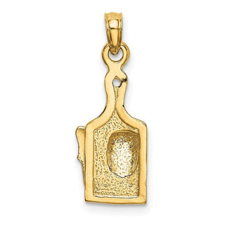 14k Yellow Gold Cheese Board w/Knife Pendant