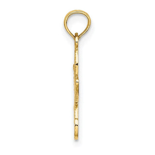 14k Yellow Gold Flat Starfish Pendant K7371
