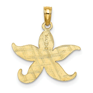 14k Yellow Gold Flat Starfish Pendant K7371