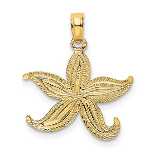 14k Yellow Gold Flat Starfish Pendant K7371
