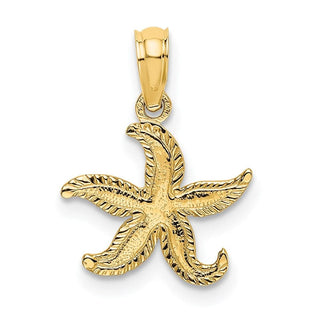 14k Yellow Gold Flat Starfish Pendant K7372