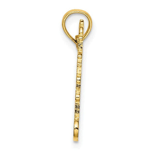 14k Yellow Gold Cut-Out Lighthouse w/Water Pendant