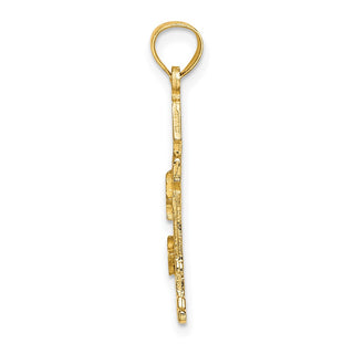 14k Yellow Gold Lighthouse With Seagulls Pendant