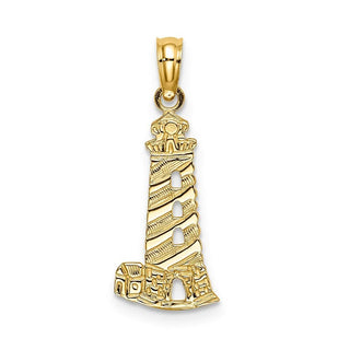 14k Yellow Gold Lighthouse Pendant K7379