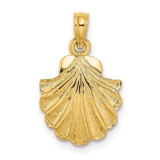 14k Yellow Gold 2-D Scallop Shell Pendant K7395