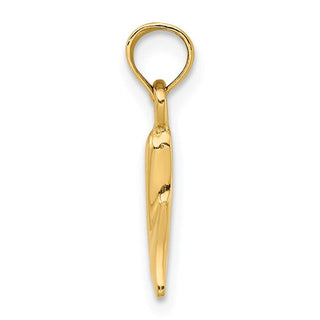 14k Yellow Gold Polished Small Whale Tail Pendant