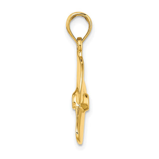 14k Yellow Gold 3-D Polished Three Blade Propeller Pendant
