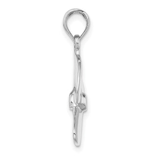 14k White Gold 3-D Polished Three Blade Propeller Pendant