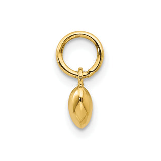 14k Yellow Gold Polished 3-D Puffed Heart Charm K747