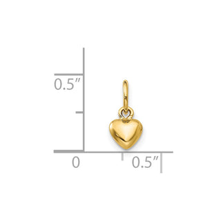 14k Yellow Gold Polished 3-D Puffed Heart Charm K747