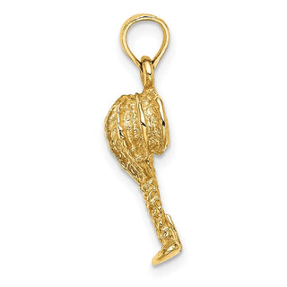 14k Yellow Gold 2-D Palm Tree w/Coconuts Pendant