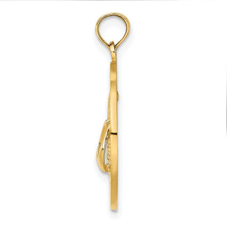 14k Yellow Gold Cape May On Round Frame w/Flip-Flop Pendant