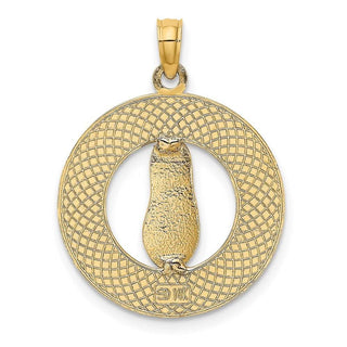 14k Yellow Gold Cape May On Round Frame w/Flip-Flop Pendant
