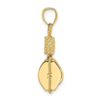 14k Yellow Gold Block Mariners Pulley Pendant