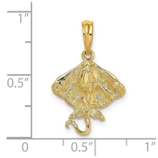 14k Yellow Gold 2-D Stingray Pendant K7546