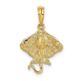 14k Yellow Gold 2-D Stingray Pendant K7546