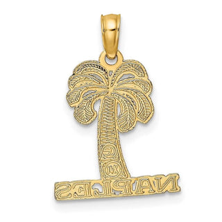 14k Yellow Gold Naples Under Palm Tree Pendant