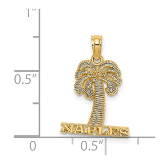 14k Yellow Gold Naples Under Palm Tree Pendant