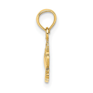 14k Yellow Gold 2-D Bahamas Cruise Ship Pendant