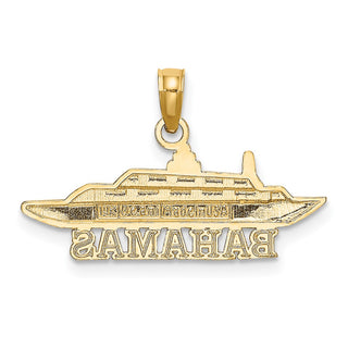 14k Yellow Gold 2-D Bahamas Cruise Ship Pendant