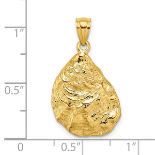 14k Yellow Gold 3-D Textured Oyster Shell Pendant K7620