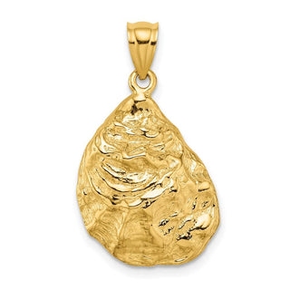 14k Yellow Gold 3-D Textured Oyster Shell Pendant K7620