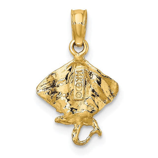 14k Yellow Gold 2-D Stingray Pendant K7625
