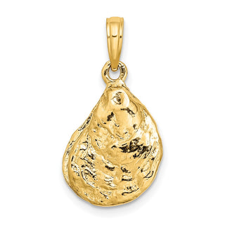 14k Yellow Gold 3-D Textured Oyster Shell Pendant K7626
