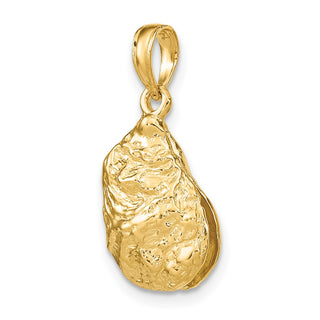 14k Yellow Gold 3-D Textured Oyster Shell Pendant K7626