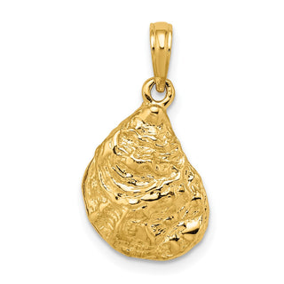 14k Yellow Gold 3-D Textured Oyster Shell Charm K7626
