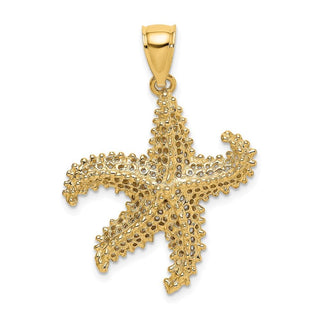 14k Yellow Gold 2-D Starfish w/Small Holes Pendant