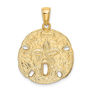 14k Yellow Gold Polished Sand Dollar Charm K7637