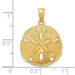 14k Yellow Gold Polished Sand Dollar Charm K7637