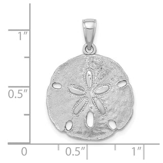 14k White Gold Polished Sand Dollar Pendant K7637W