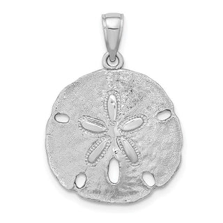 14k White Gold Polished Sand Dollar Pendant K7637W