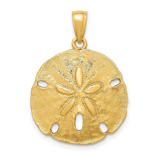 14k Yellow Gold Polished Sand Dollar Pendant K7637