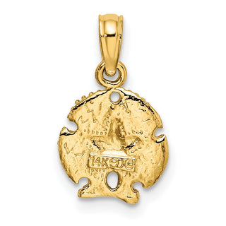 14k Yellow Gold Sand Dollar W/Star Pendant