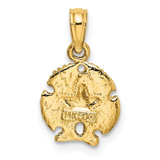 14k Yellow Gold Sand Dollar W/Star Pendant