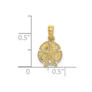 14k Yellow Gold Sand Dollar W/Star Pendant