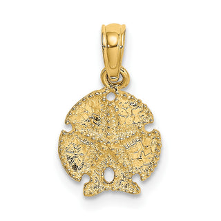14k Yellow Gold Sand Dollar W/Star Pendant