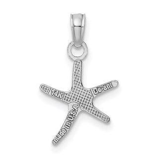 14k White Gold Polished Mini Dancing Starfish w/Bail Pendant