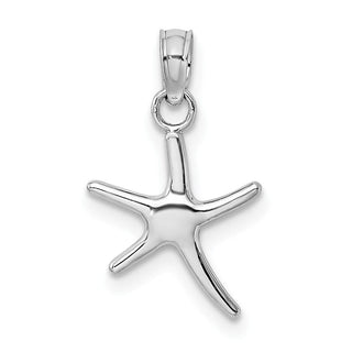 14k White Gold Polished Mini Dancing Starfish w/Bail Pendant