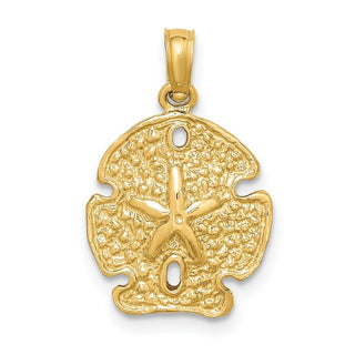 14k Yellow Gold Polished Sand Dollar Pendant K7666