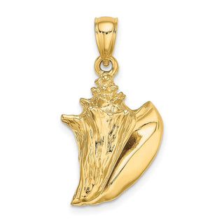 14k Yellow Gold 3-D Conch Shell Pendant K7667